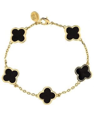 Rivka Friedman Onyx Clover Station Bracelet - Black