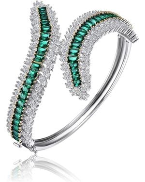 Genevive Jewelry Sterling Silver White Gold Plated - Blue