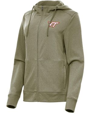 Antigua Virginia Tech Hokies Seeker Full-zip Hoodie - Green