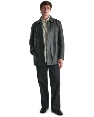 Wilsons Leather Leather Button-front Car Coat - Gray