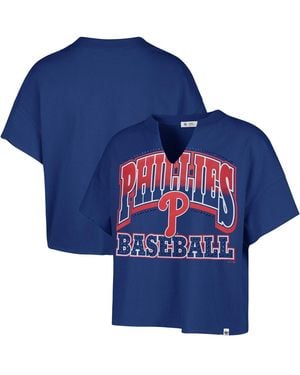 '47 Philadelphia Phillies Plus Size Win Big Oversized Notch-neck T-shirt - Blue