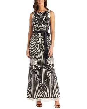 R & M Richards Sequin-embellished Gown - White