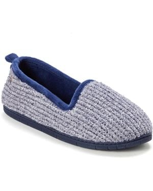 Dearfoams Rachel Marled Chenille Closed Back Slippers - Blue