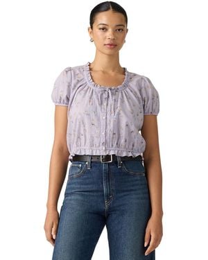 Levi's Plus Size Chiara Front Button Short-sleeve Blouse - Blue