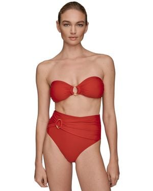 Donna Karan Shir Bandeau Bikini Top - Red