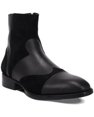 Dingo Barnsley Suede And Leather Ankle Boots - Black