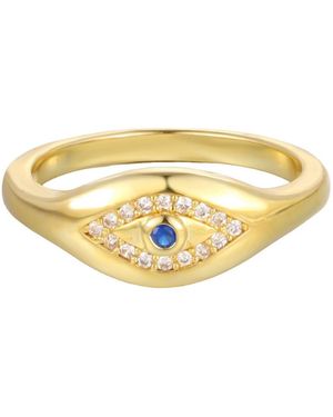 Adornia Cubic Zirconia -tone Pinky Evil Eye Ring - Metallic