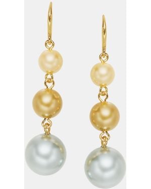 Charter Club Glass Pearl Drop Earrings - Metallic