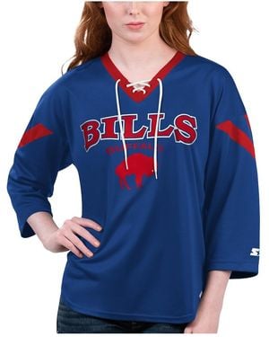 Starter Buffalo Bills Rally Lace-up 3/4 Sleeve T-shirt - Blue