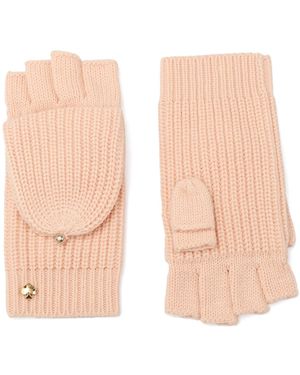 Kate Spade Spade Pop Top Mittens Gloves - Natural