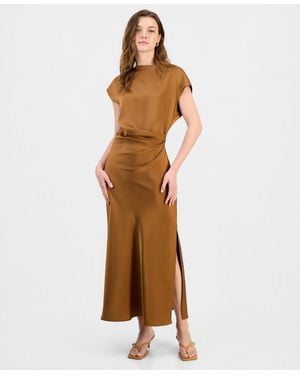 Sam Edelman Slim Side-cinched Maxi Dress - Brown