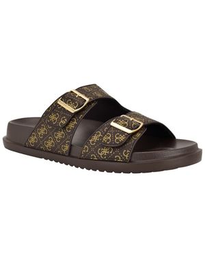 Guess Veribno Slip-on Slides - Brown