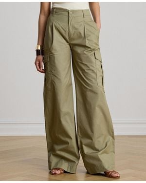 Ralph Lauren High-rise Pleated Wide-leg Cargo Pants - Green