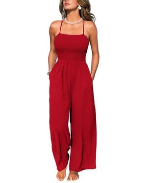 CUPSHE Sea Change Blue Jumpsuit - Red