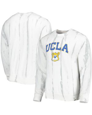 League Collegiate Wear White/silver Ucla Bruins Classic Arch Dye Terry Pullover Sweatshirt