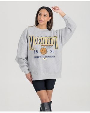 Gameday Couture Marquette Golden Eagles Basketball Premium Fleece Drop Pullover Sweatshirt - Gray