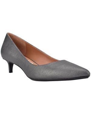 Calvin Klein Gabrianna Pointed Toe Kitten Heel Pumps - Gray