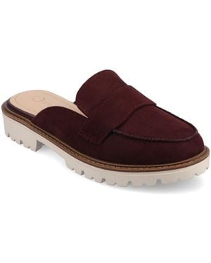 Journee Collection Miycah Slip On Mary Jane Mules - Red