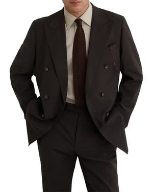 Reiss Dream Wool-blend Double-breasted Tailored-fit Blazer - Black