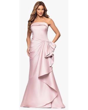 Xscape Gathered Strapless Gown - Pink