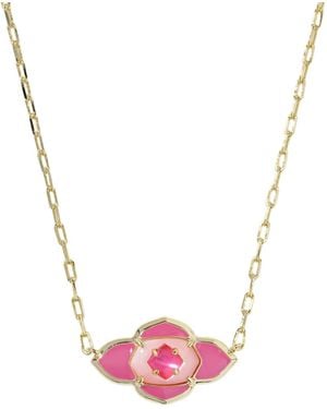 Kendra Scott 14k Gold-plated Abbie Medallion Short Pendant Necklace - Pink