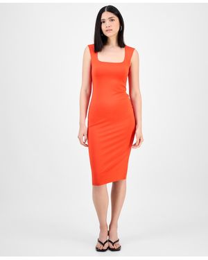 BarIII Scoop Tank Sleeveless Midi Dress - Red