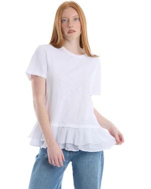 Wilt Short Sleeve Mixed Media Tee - White