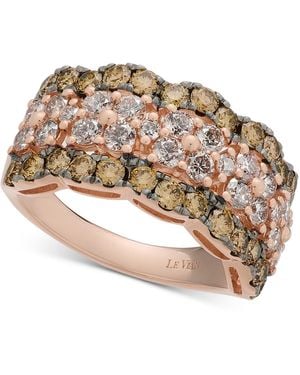 Le Vian Nude Diamond & Chocolate Diamond Scalloped Multirow Ring (2-1/4 Ct. T.w. - Metallic