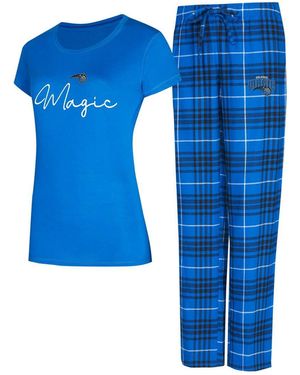 Concepts Sport 2-piece Blue/black Orlando Magic Vector Top And Flannel Pants Sleep Set