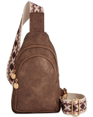 Style & Co. Webbing Strap Small Sling Bag - Brown
