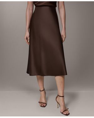 Donna Karan Pull-on Midi Skirt - Brown