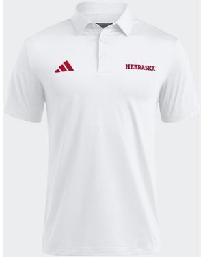adidas Nebraska Huskers Ultimate365 Polo Shirt - White