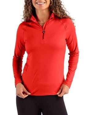 Cutter & Buck Coastline Epic Comfort Recycled Quarter Zip - Red