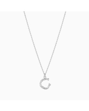 Bearfruit Jewelry Textured Initial Letter Necklace - White