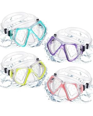 Gnuadz 4pc Diving Mask Tempered Glass Snorkel Gear - Blue