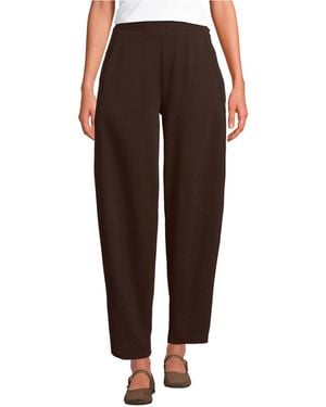 Lands' End Sport Knit High Rise Barrel Ankle Pants - Brown