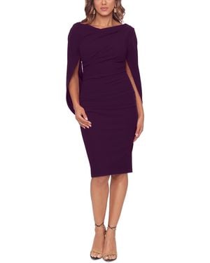Betsy & Adam Caped Sheath Dress - Purple