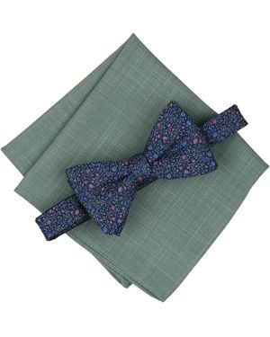 BarIII Harley Bow Tie And Pocket Square - Green