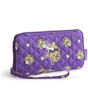 Vera Bradley Minnesota Vikings Rfid Quilted Wristlet - Purple