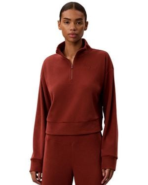 Calvin Klein Icon Sport Waffle Quarter-zip Sweatshirt - Red