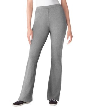 Woman Within Within Tall Stretch-cotton Knit Pull-on Bootcut leggings - Gray