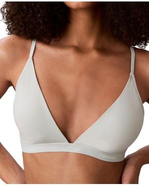 Calvin Klein Form To Body Lightly Lined Triangle Bralette Qf6758 - White