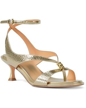 Michael Kors Michael Cherie Strappy Mid Dress Sandals - Metallic