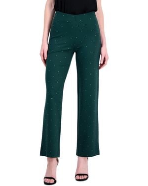Anne Klein Petite Serenity Embellished High-waisted Wide-leg Pants - Green