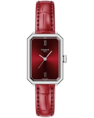 Tissot Quartz Leather Strap Watch - Red