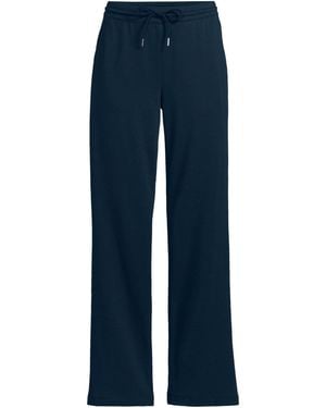 Lands' End Plus Size Sport Knit High Rise Pull On Relaxed Straight Leg Pants - Blue