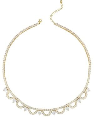 HEYMAEVE 18k Plated Brass Tennis Necklace - Metallic
