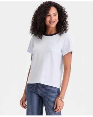 On 34th 100% Cotton Pocket T-shirt - White