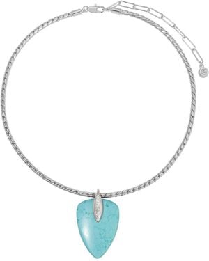Ettika Turquoise Solstice Pendant Choker Necklace - Metallic