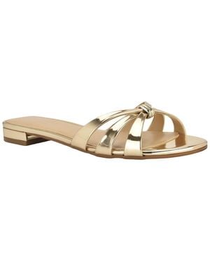 Calvin Klein Petula Strappy Flat Slip-on Sandals - Metallic